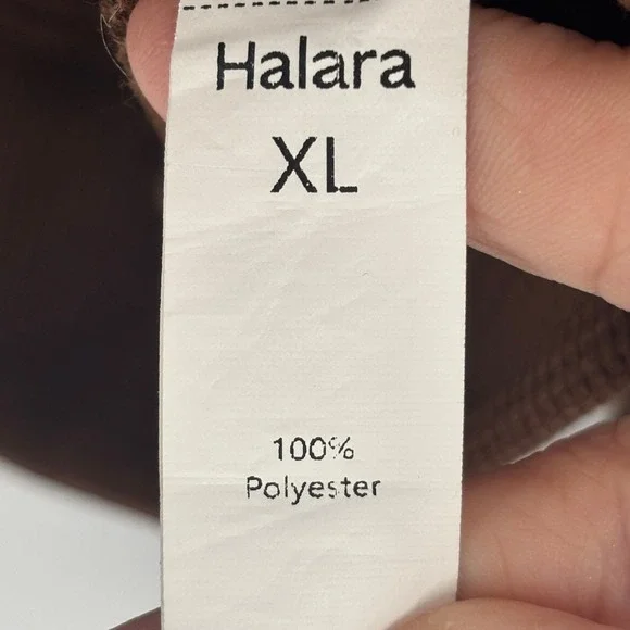 Halara‎ Y2K Cropped Zip Hoodie Brown Waffle Knit Athleisure Jacket Size XL - Picture 5 of 6